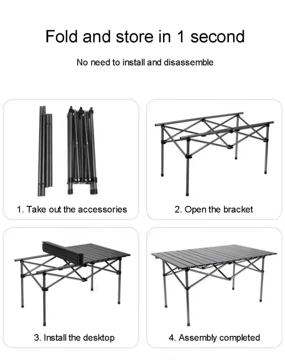 Picnic Camping Table Outdoor Portable Folding Desk Lightweight With Easy Carrying Bag For Self-Driving Trips Egg Roll Long Table