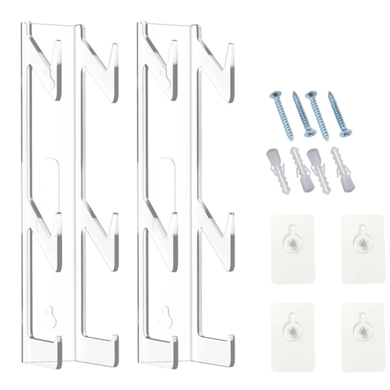 

2PCS 2-Tier Universal Game Controller Headset Holder Stand Set Kit For Controller Stand Clear Headphone Holder Kit