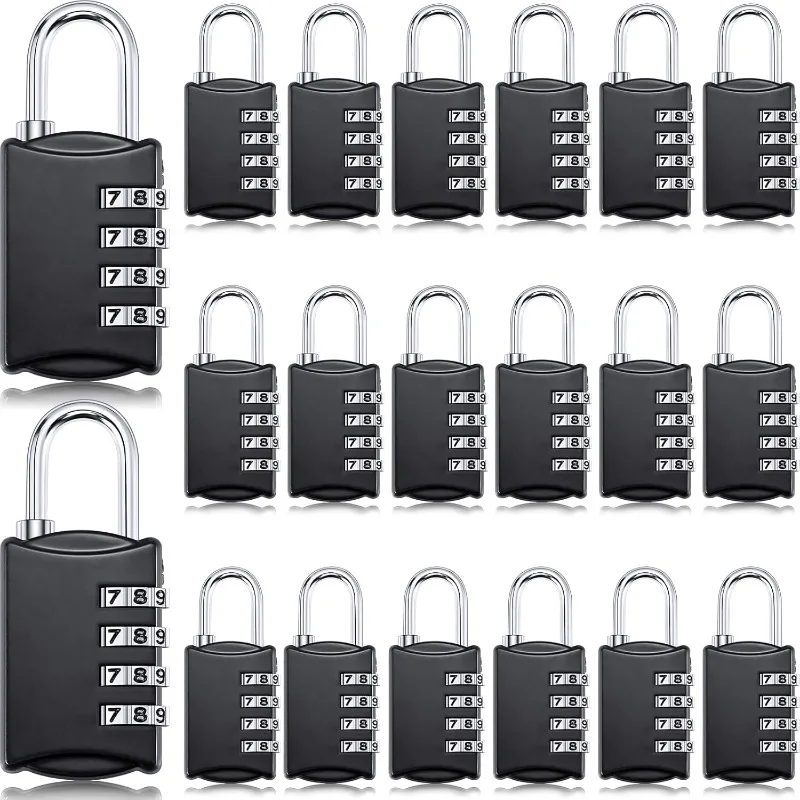 4 Digit Combination Lock Luggage Number Outdoor Waterproof Padlock for Door Locker Suitcases Employee Hasp Storage(20 Pcs)