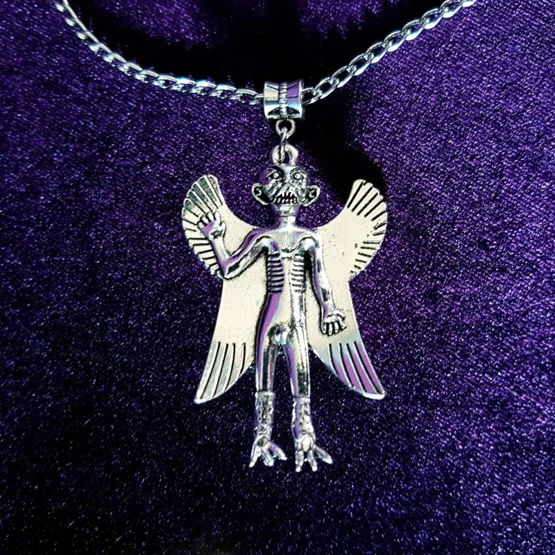 Collar Pazuzu, protección de demonio volador demoníaco oculto, colgante de sigilo de Lucifer, amuleto, escudo, regalo de demostración