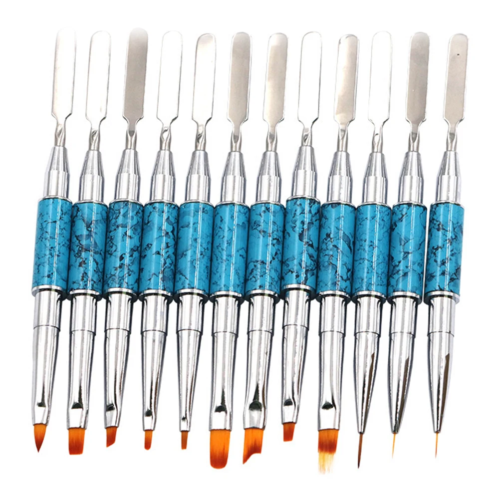 

1pc Uv Gel Art Pen Dual-Use Lightweight Long Handle 12# Professional Manicure Tool With 2 Heads Nail Brush Nail Art Supply