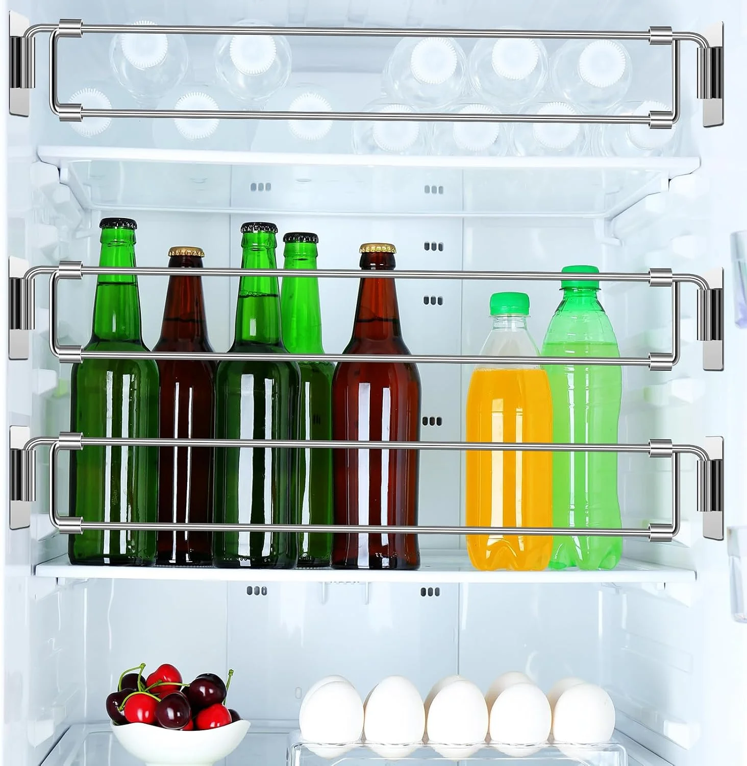 RV Secure Adjustable Bars, Food&Drink Stabilizers for RV Refrigerator Cabinet Tension Rods Camper Travel Trailer 12.44-22.63