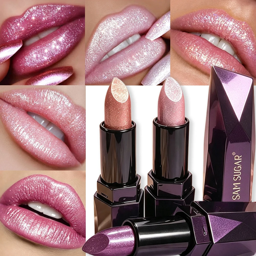 Metallic Twinkling Lipstick Moisturizing Lip Color Waterproof Lasting Pearly Lip Gloss Brilliant Charming Lips Cosmetic