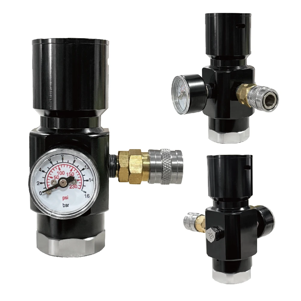 HPA Micro Regulator Low Pressure Regulator for Pneumatic Tools, Equipped with Adjustable Wrench, Optional With or Without Hose