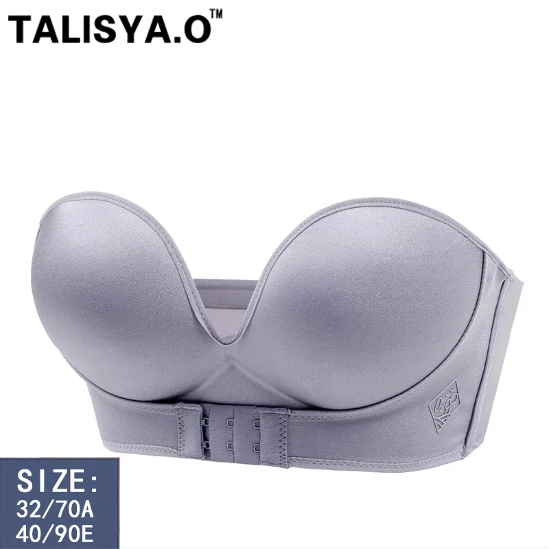 TALISYA.O Strapless Push Up Bra for Woman Wire Free Front Closure Seamless Invisible Lingerie Soft Bralette Sexy Dropship 2024