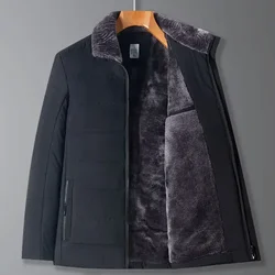 Herfst Heren Fleece Gevoerde Jassen Warme Dikke Winddichte Katoenen Gewatteerde Parka Jas Winter Jassen Heren Nieuwe Fleece Windjack Parka 'S