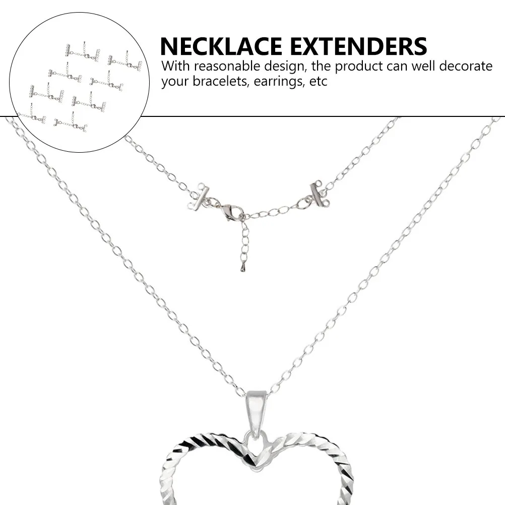 

8Pcs Adjustable Necklace Extension Chains Easy Install Use Mild Steel Jewelry Supplies Lobster Clasp Necklace Extenders