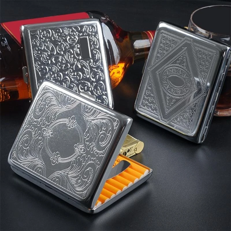 

Metal Cigarettes Case Holds 20Pcs Cigarettes Metal Cigarettes Holder Cigarettes Box Waterproof Cigarettes Holder Case