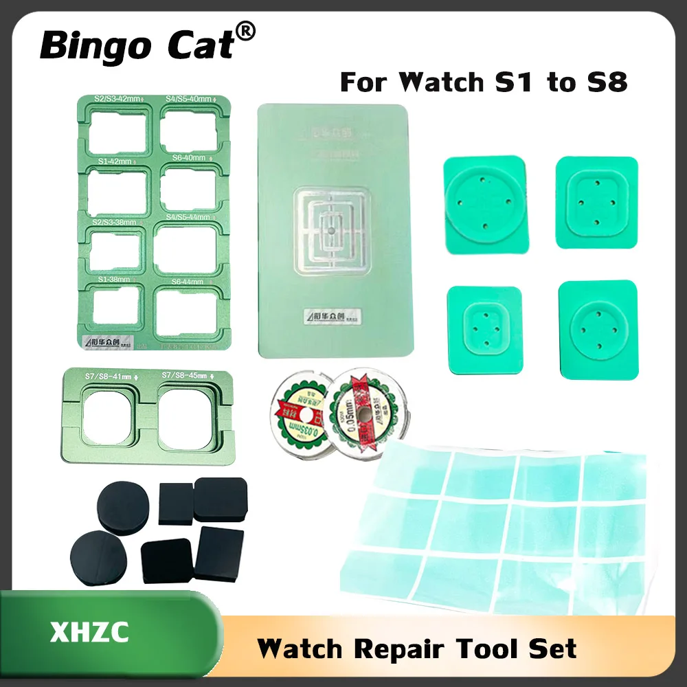 XHZC 10in1 Fitting Alignment Position Mold With Separator Pad Rubber For iWatch LCD Screen S4 S5 S6 S7 S8 LCD Repair Tool