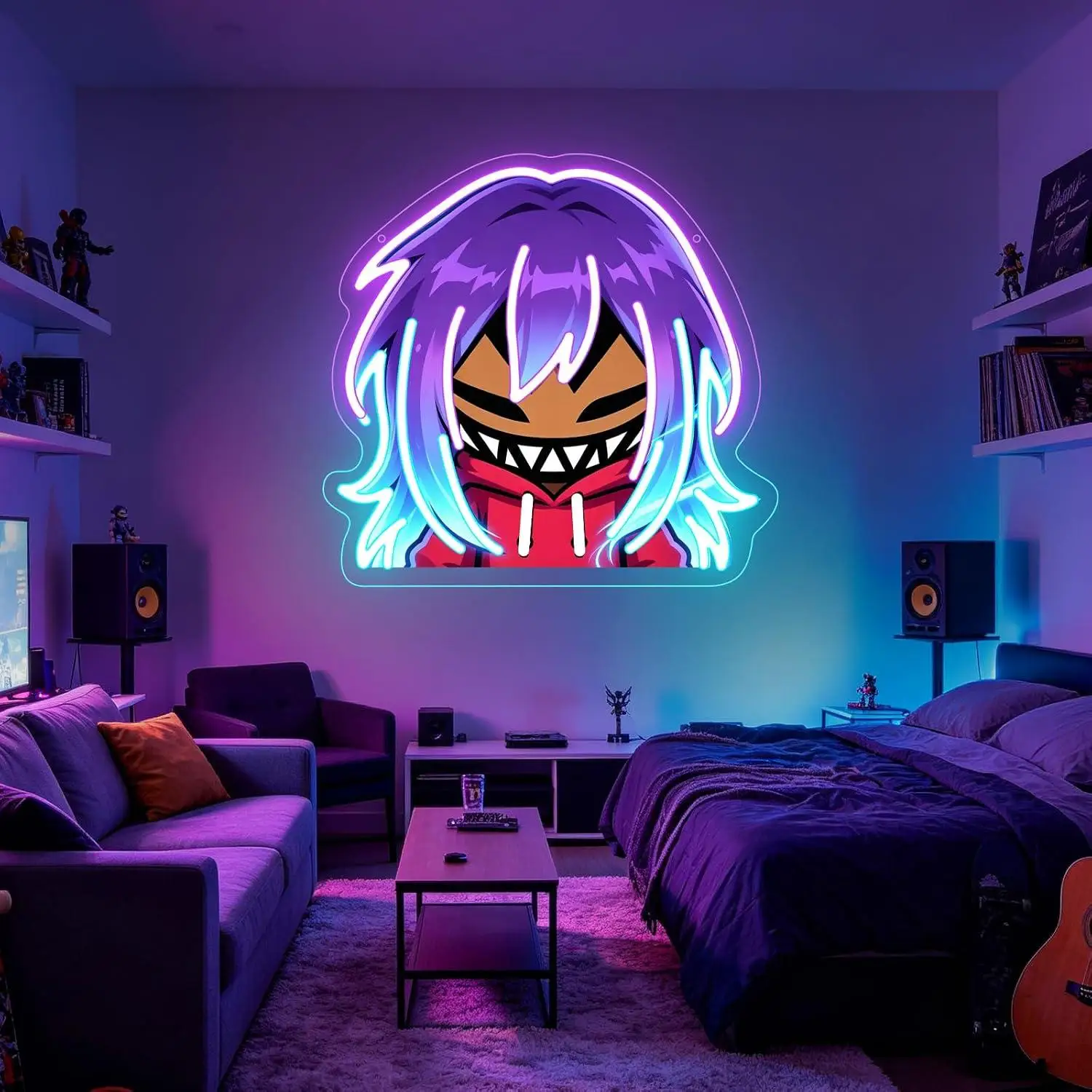 Anime Boy Neon Sign USB Dimmable LED Light For Bedroom Gameroom Streamer Setup Dorm Room Wall Hanging Art Decor Gift Night Light - view 3
