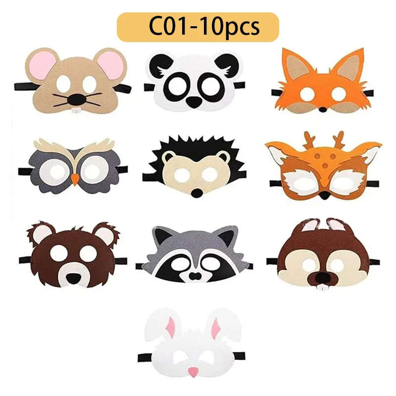 ورأى الكرتون الحيوان قناع Halloweenfor تأثيري اكسسوارات الغابة موضوع الاطفال مضحك قناع عين حفلة عيد ميلاد المرحلة صور الدعائم