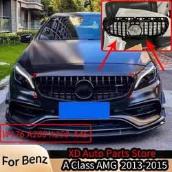 GTR Diamond Front Inlet Grille Bumper Grill for Mercedes Benz A Class W176 A200 A250 A45 AMG 2013-2015 Air Intake Grille Parts