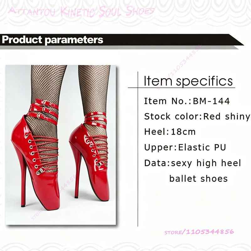 High Stiletto Heels 18cm Red Patent Leather Sandals Pole Dancers Crisscross Straps Ankle Buckle Cute Sexy Pink Round Stage Shoes