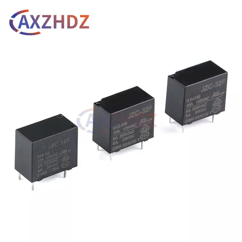 5PCS 5V 12V 24V 10A JZC-32F 125VAC 5A 30VDC 4Pin HF32F Relay JZC-32F-005-HS3 012-HS3 024-HS3
