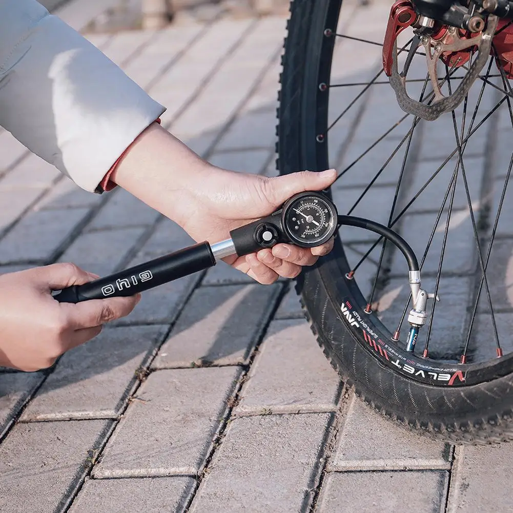 

Gs41e Bicycle Tire Pump With Mount Bracket Portable Mini Aluminum Alloy High Pressure Inflator