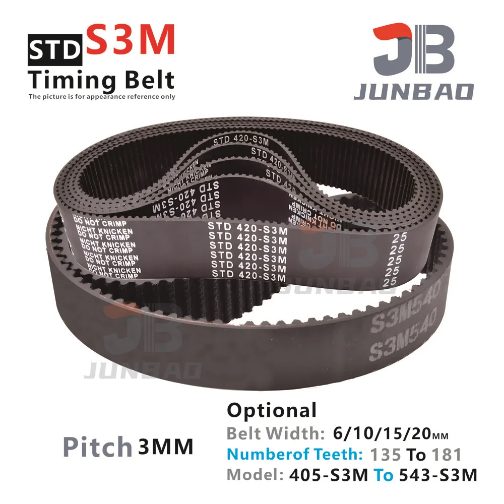 

STD S3M Timing Belt Pitch Length LP= 405 To 543MM Width 6 10 15 20 MM STS D3 CS 3Racing Sakura RC Car Rubber Synchronous Belt