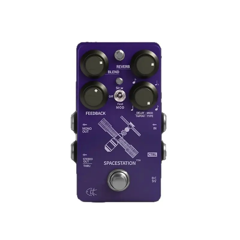 ABKV-SPACEESTATIONTTM Pro TTM Reverb/Distortion Delay Effect Unit Electric Guitar Multi-Functionality Single Block Design