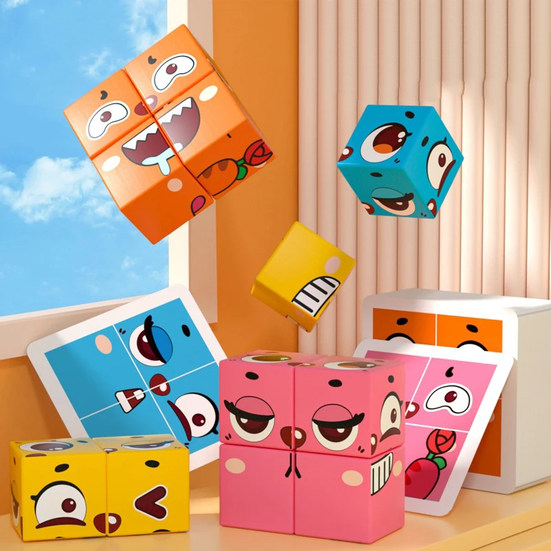 

Children Party Game Parent-child Interaction Game Expression Puzzle Face Changing Cube Toys Early Educational Match Toy