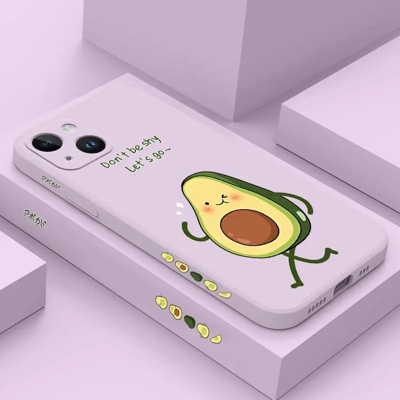 Avocado Family Silicone Phone Case For iPhone 13 14 12 15 11 Pro Max 14 15 Pro 8 7 6 6S Plus 12 13 Mini XS XS Max  X XRCover