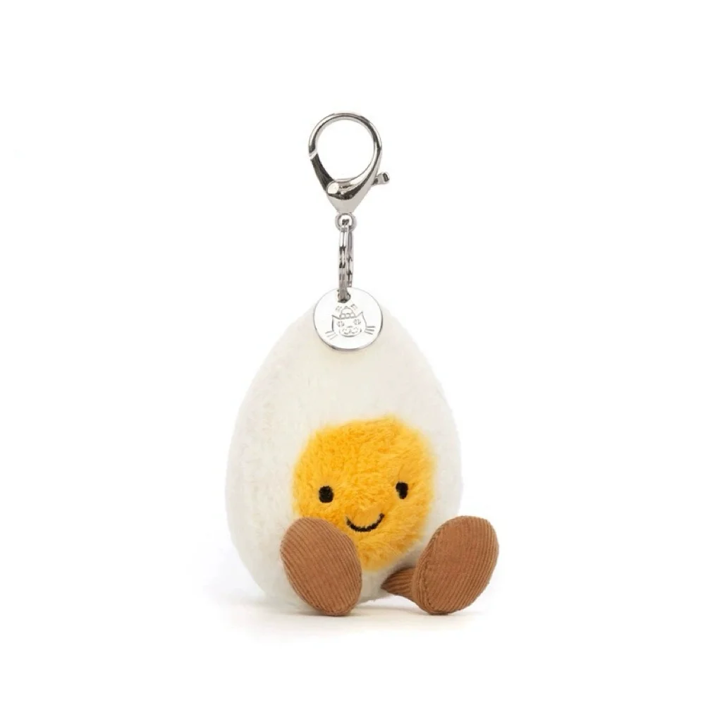 

UK Jellycat fun happy boiled egg bag charm plush toy keychain birthday gift