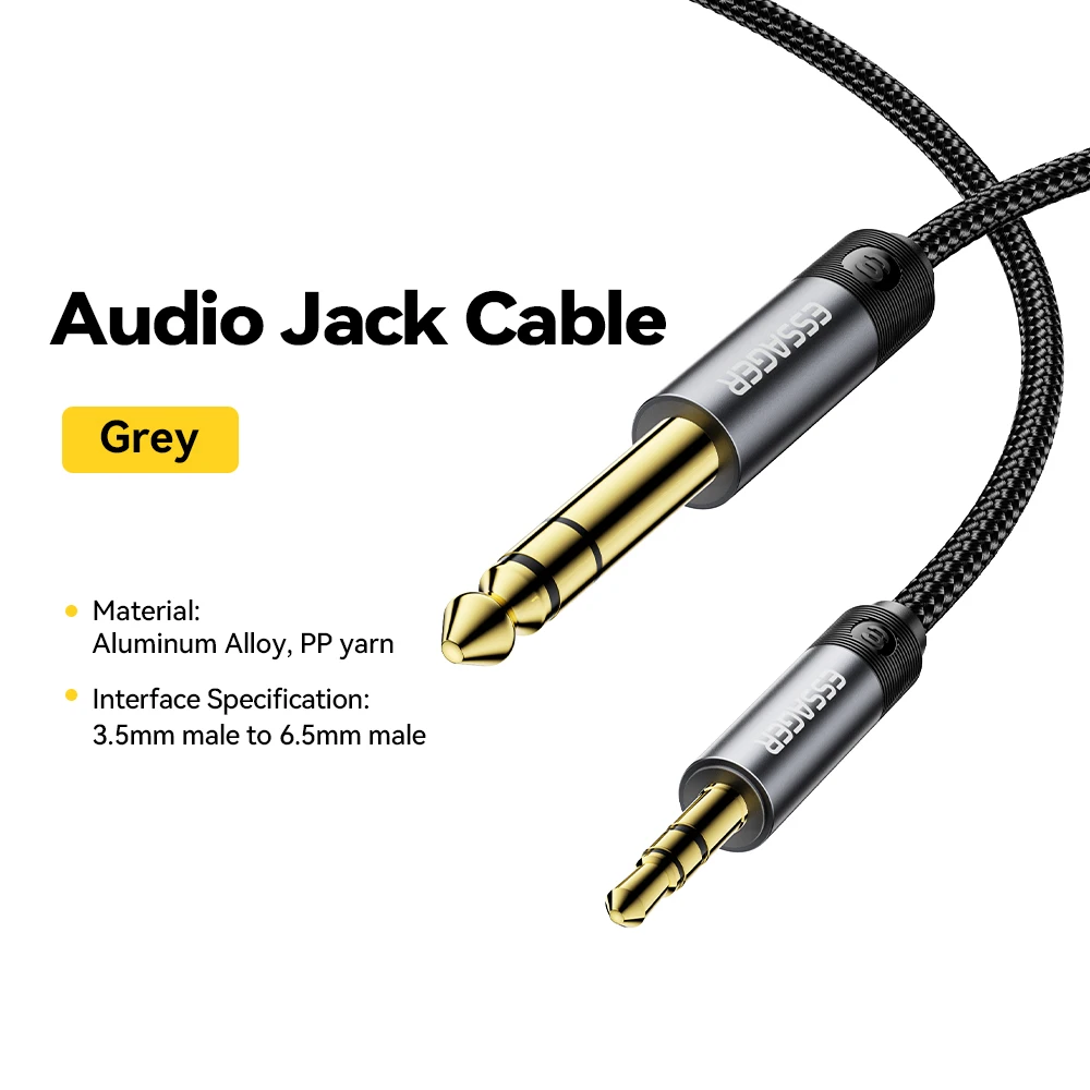 Essager 3.5mm Naar 6.5mm Audio Jack Kabel Voor Computer Laptop Headsets Geluidskaart Mobiel DVD Versterker Man op Man Audio Kabel