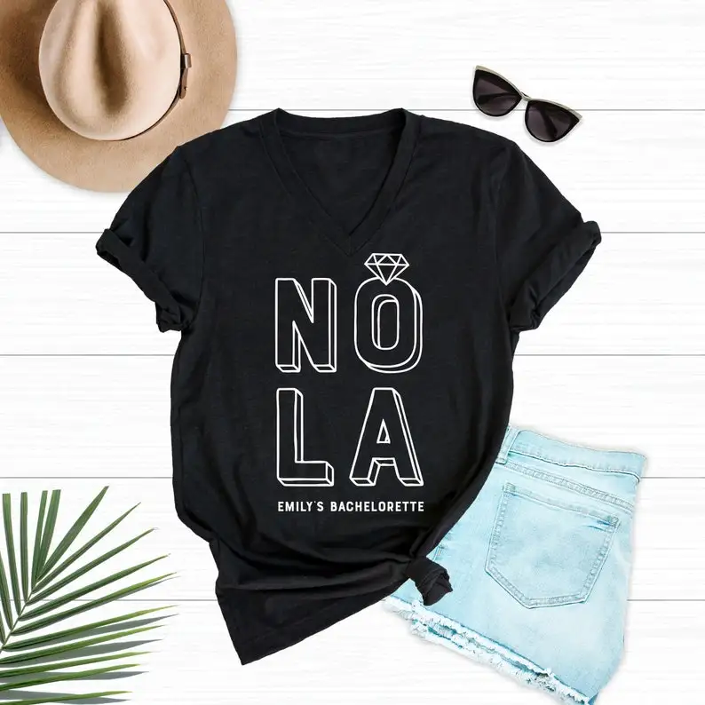 Nola Bachelorette, New Orleans Bachelorette Nola Shirts, Nola Squad Nola Bride, Bridal Party Short Sleeve Top Tees O Neck y2k