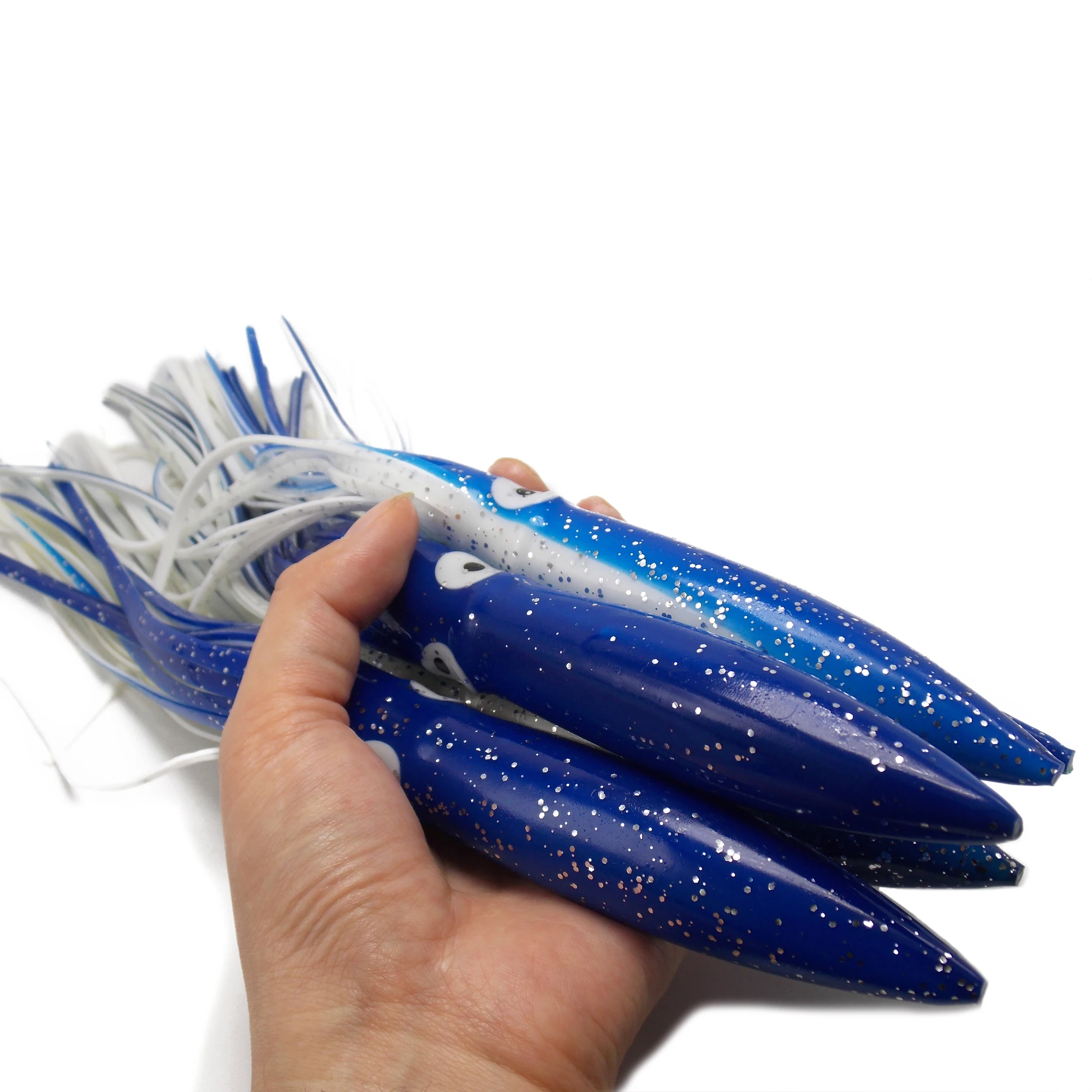 CATCHSIF 5PCS monster fighting 30cm Blue squid soft hollow body tube saltwater fishing lure big gamebaits