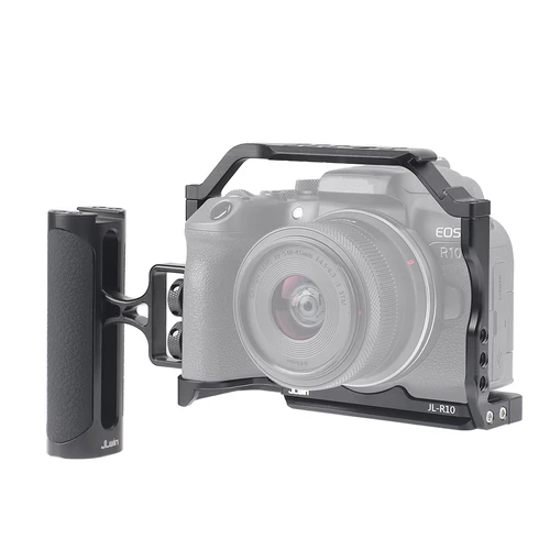 Imagen 1 del producto Plataforma de jaula de cámara de Metal R10 para Canon EOS R10 DSLR marco protector de extensión de cámara con soporte de zapata fría 1/4 3/8 agujeros roscados