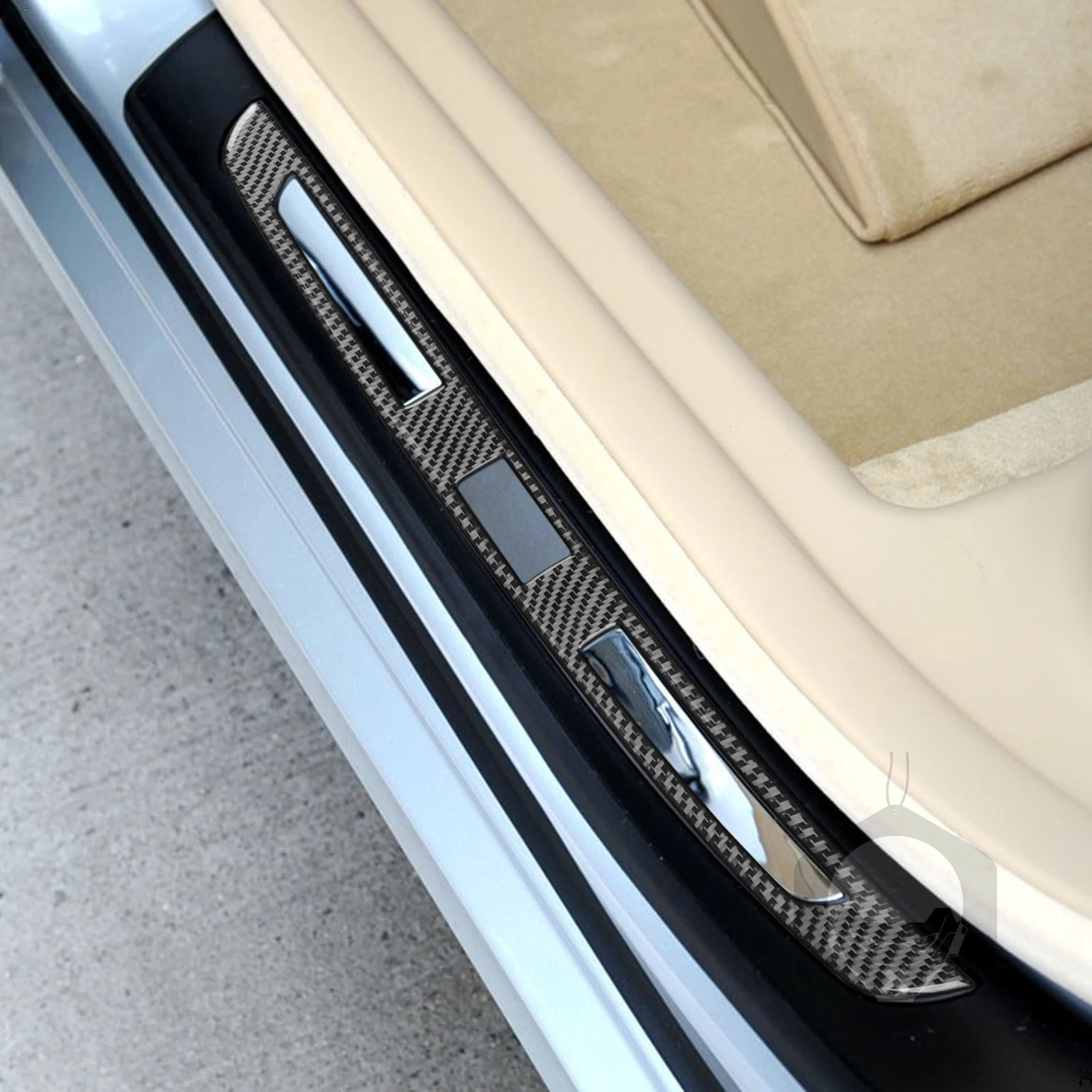 For BMW 7 Series E65 E66 2002 2003 2004 2005 2006 2007 2008 Real Carbon Fiber Door Sill Inner Frame Trim Set