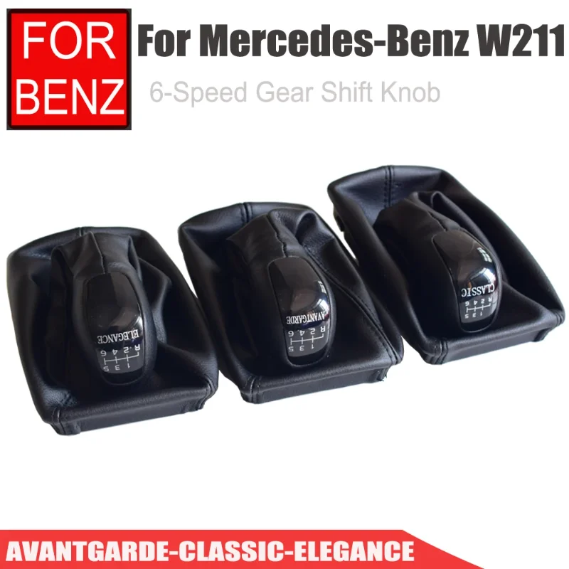 Complete Gaiter Boot Cover For Mercedes-Benz E Class W211 S211 2003-2009 CLASSIC Manual 6 Speed Gear Shift Knob Lever Shifter