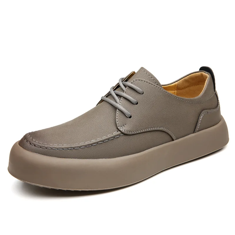 Autumn Men Brogue Casual Shoes Men Genuine Leather Shoes Work Boots Business Casual Sneakers Work Personalized Fashionable Shoes