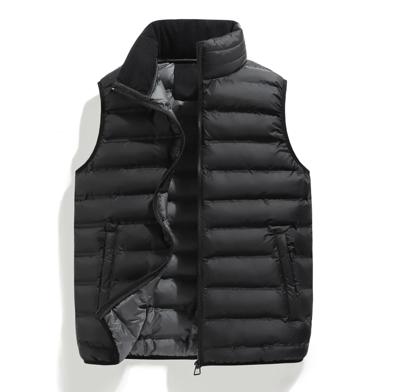 

Mens Vest Fashion Stand Collar Vest High Quality Men Windproof Jacket New Waistcoat Casual Coats Mens New Stylish Autumn Vests