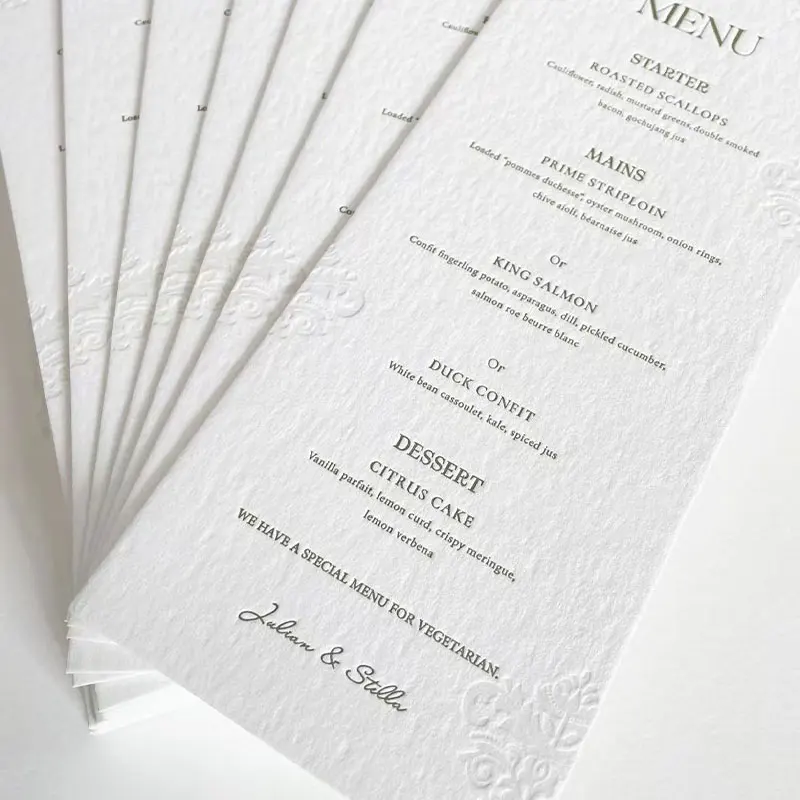 Invitation Cards 3D Logo Texture Paper Wedding Invitation Debossed Embossed 600gsm High-quality Cotton Paper Thank You Card