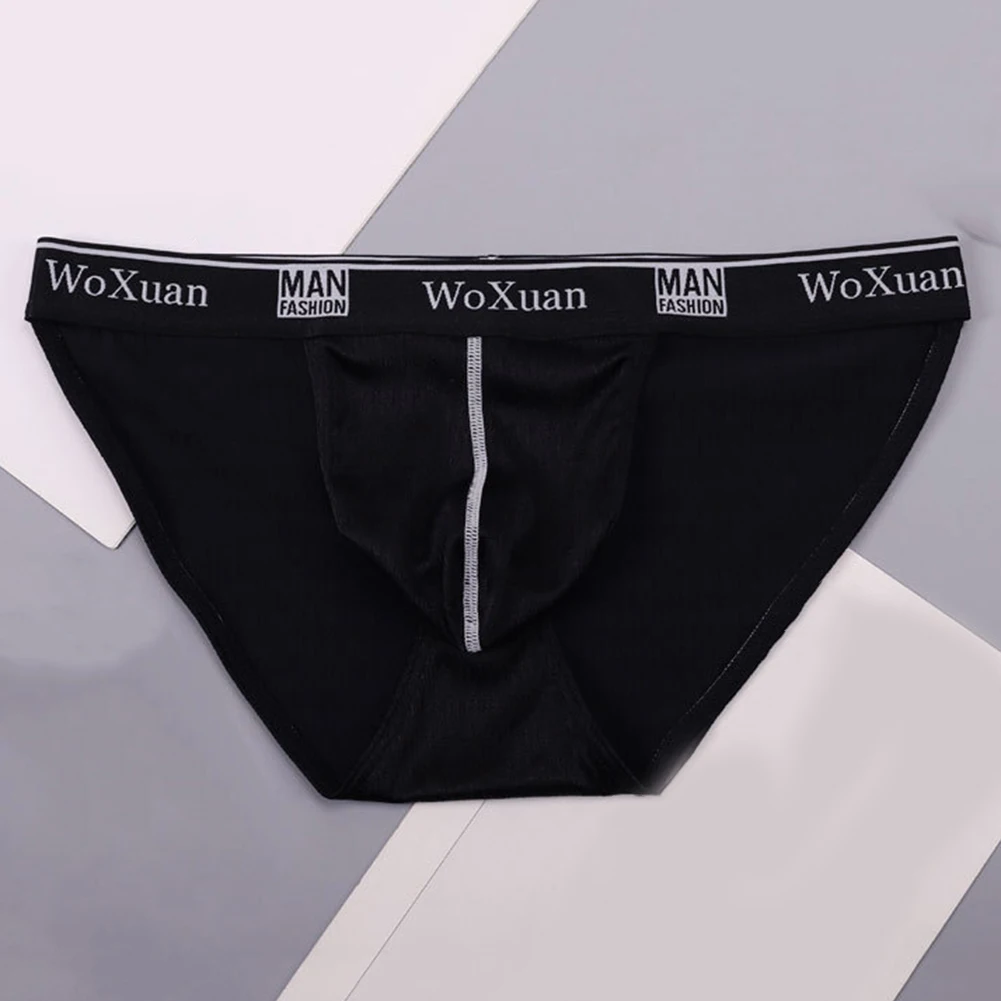 

Male Underwear Briefs Solid Color Underpants Wear-resistant Breathable Lingerie Middle Waist Nylon Comfy Fashion