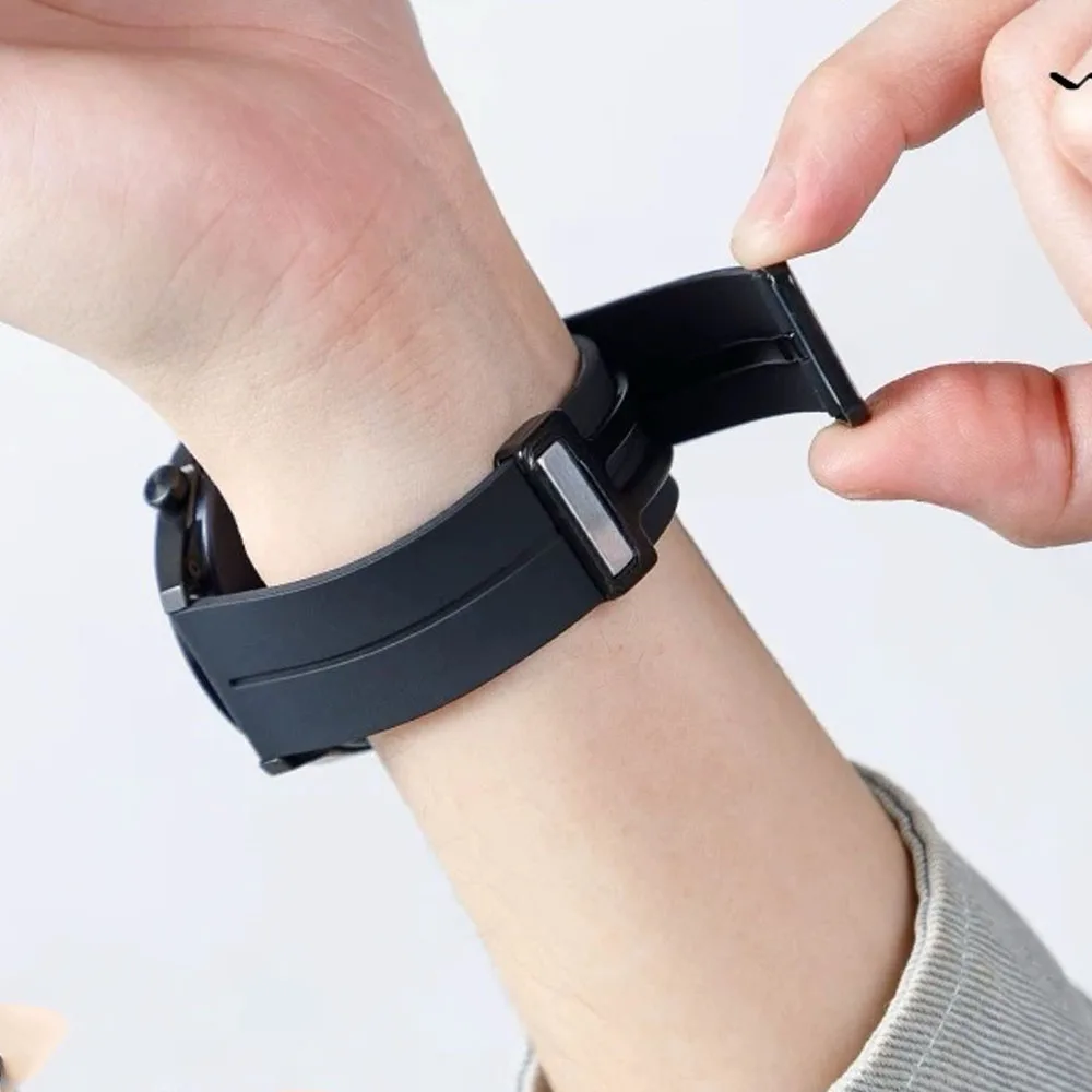 Pulseira de fecho magnético de silicone 22mm para cmf da nada watch pro 3 2 1 pulseira para huawei watch gt5 gt4/xiaomi s4 s3 s2 s1