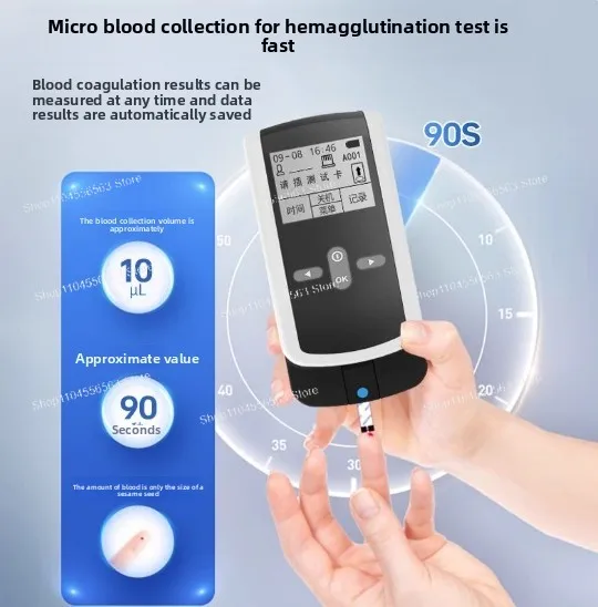 Handheld PT/INR Monitor | Home Blood Coagulation Tester with Portable Design & Test Strips