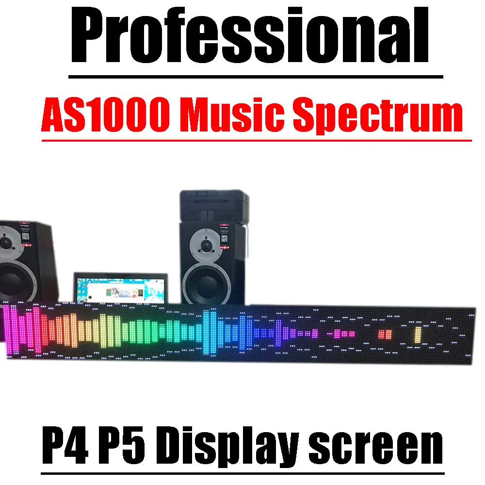 

P4 P5 AS1000 Music Spectrum Analyzer Display Screen KTV Stage Play RGB CAR LED Stereo Audio Level Rhythm Light W Remote Control