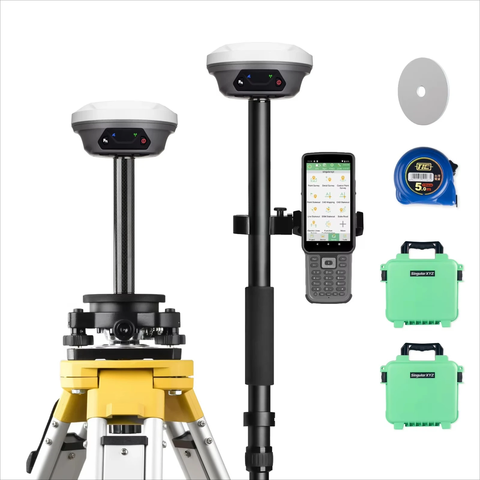 SingularXYZ Portable Rtk Gnss Surveying Receptor GNSS E1 Lite Cors High Accuracy RTK Base and Set