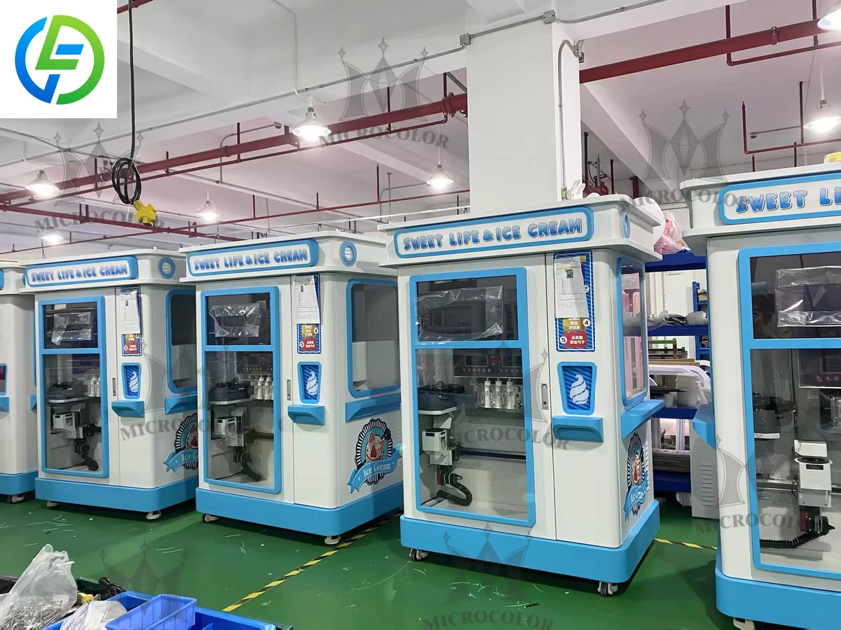 Customized Ice Cream Robot Machine Fully Automatic Hot Selling Popular Vending Coins Operated Robotic Arm Commercial Grade