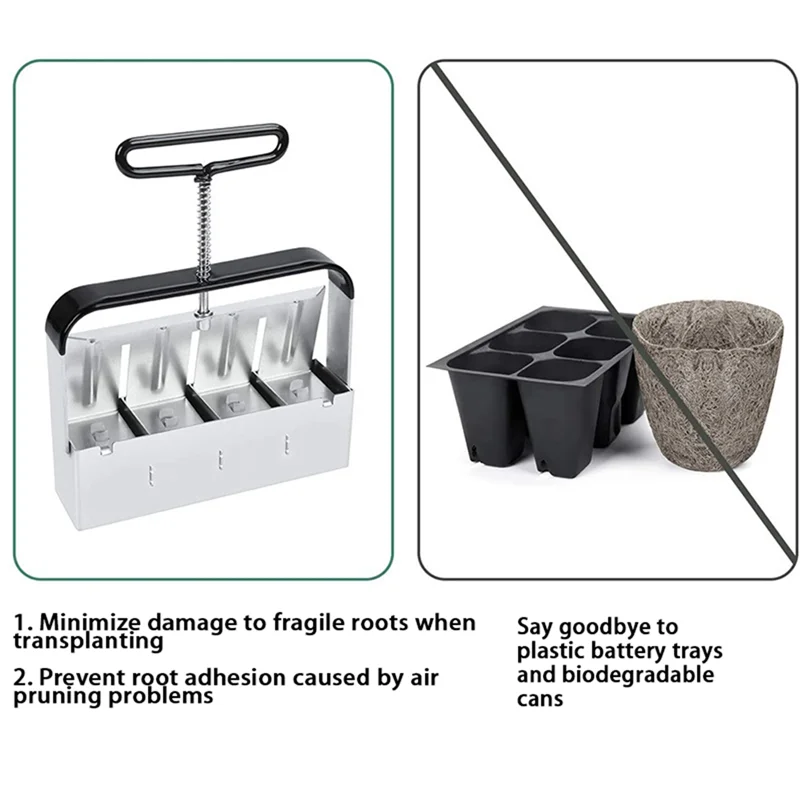 Manual Clod Soil Blockers Garden Tools Seeding Tools Soil Block Soil Blocking Tool for Seed Stater Tray