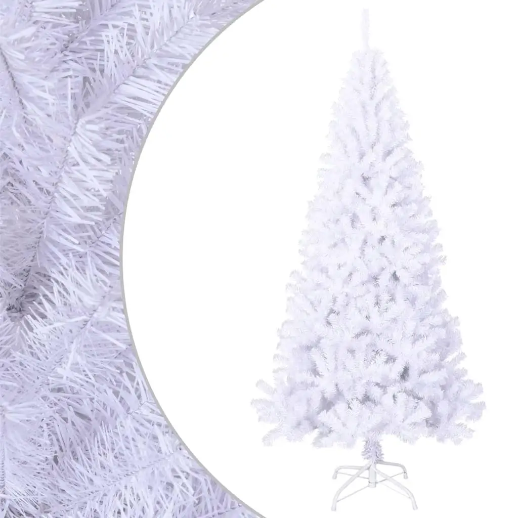 210 cm White Artificial Christmas Tree with Thick Branches - Durable PVC Holiday Decor