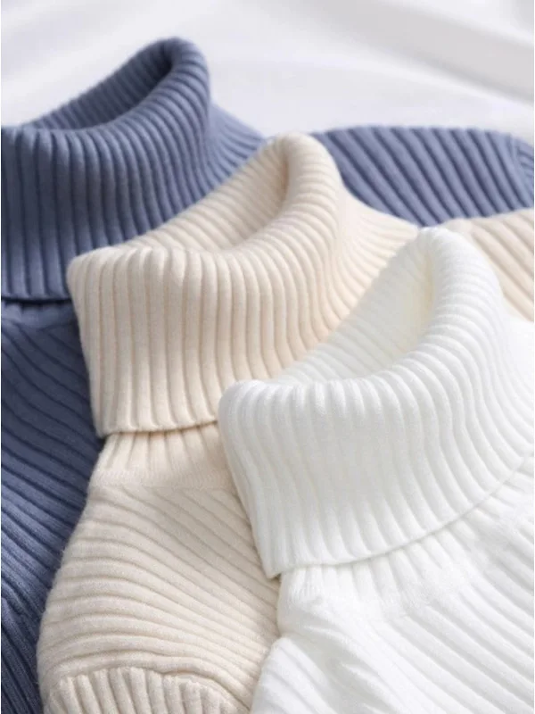 

Slimming High Collar Knitted Sweater Long Sve Overhead Top Women's Faion Pure Color Base Layer Inner Wear New Sle