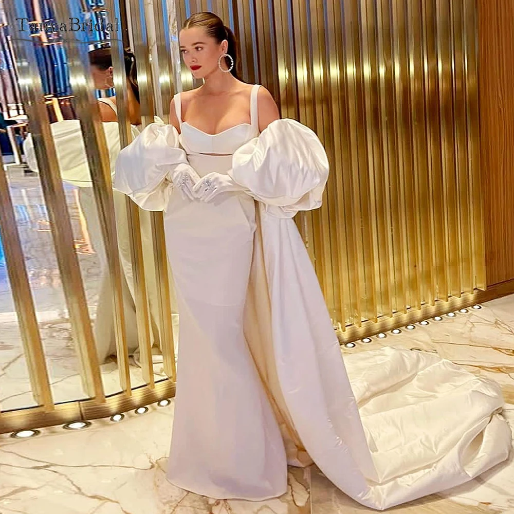 

Puffy Sleeved Wedding Cape ,Taffeta Long Jacket Bridal Coat ,Fashion Accessories Not Include DressDJ303