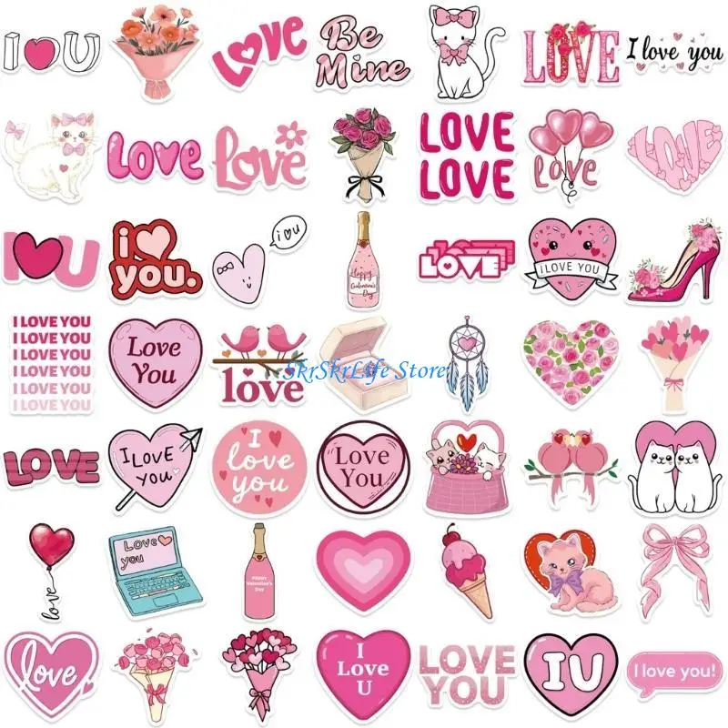 E65E Cartoon Graffiti Sticker Valentines Day Temed Sticker para scrapbooking Journal