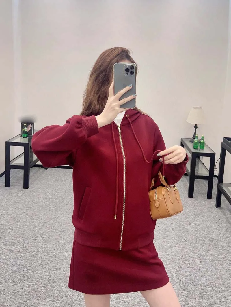 

Женская куртка в студенческом стиле, модная и простая, молодежная темпераментная куртка на молнии с капюшоном, комплект из полуюбки