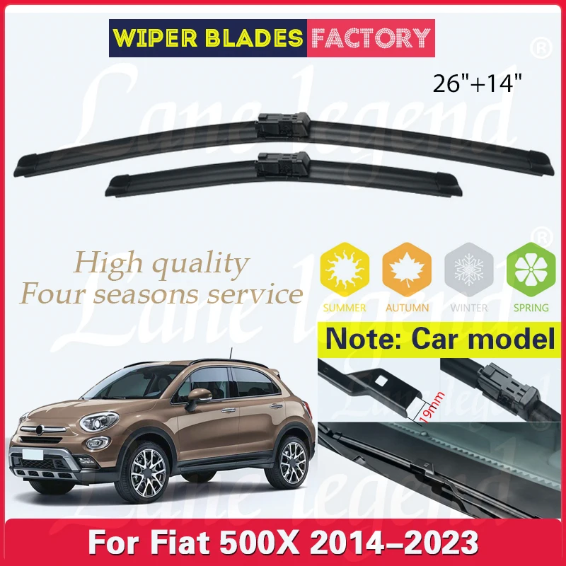 

Wiper LHD Front Wiper Blades For Fiat 500X 2014-2023 Windshield Windscreen Clean Window Car Rain Brushes Car Accessories 26"+14"