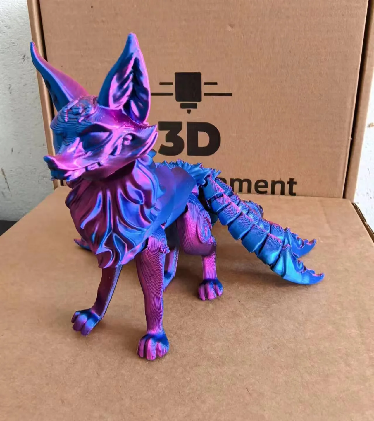 3D Printing Nine-Tailed Fox Desktop Decoration Beautiful Joint Movable Animal Toys For Kids Adults