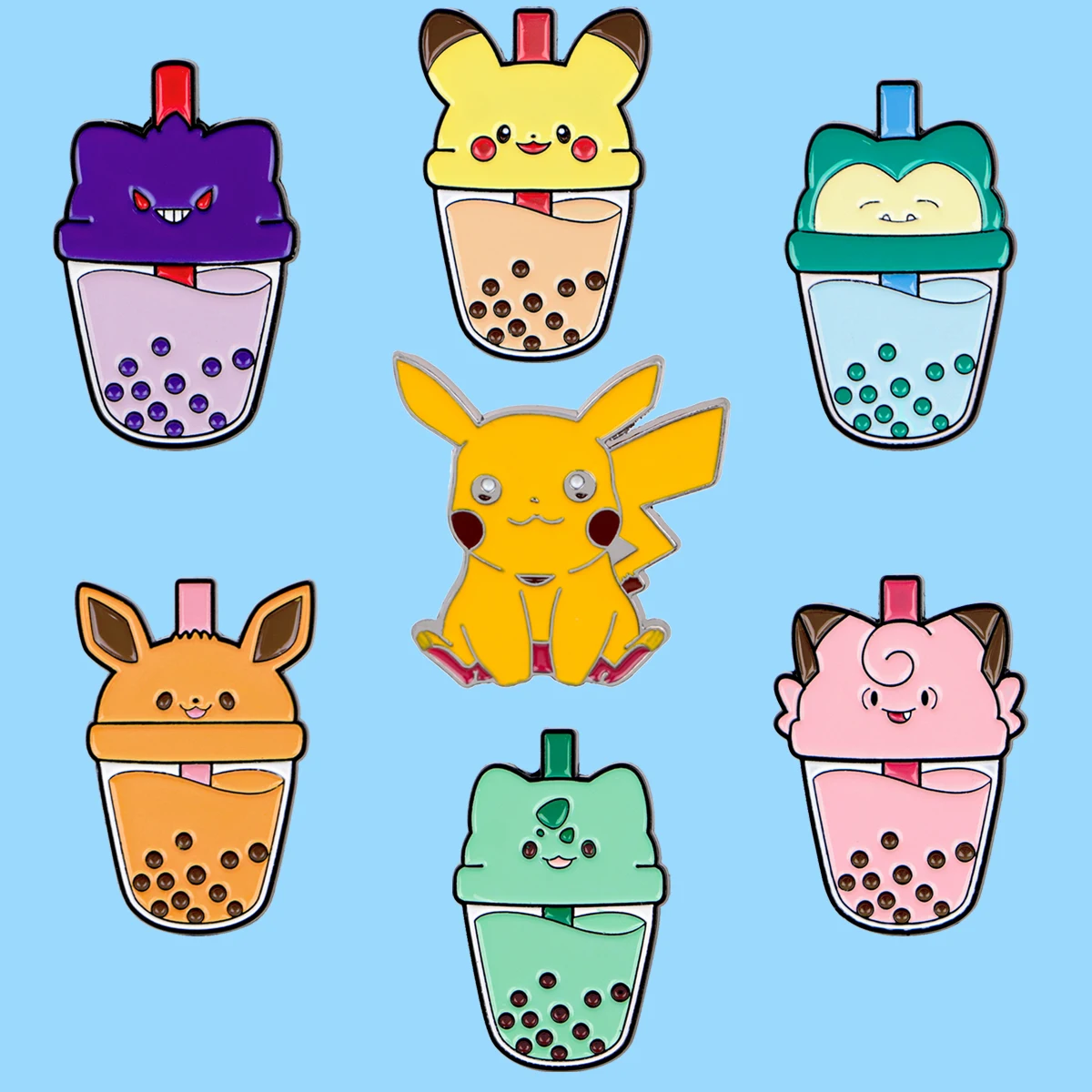 

Anime Demon Cute Enamel Pin Milk Tea Bottle Brooches Lapel Badges Briefcase Backpacks Accessories Decoration Jewelry Fans Gift