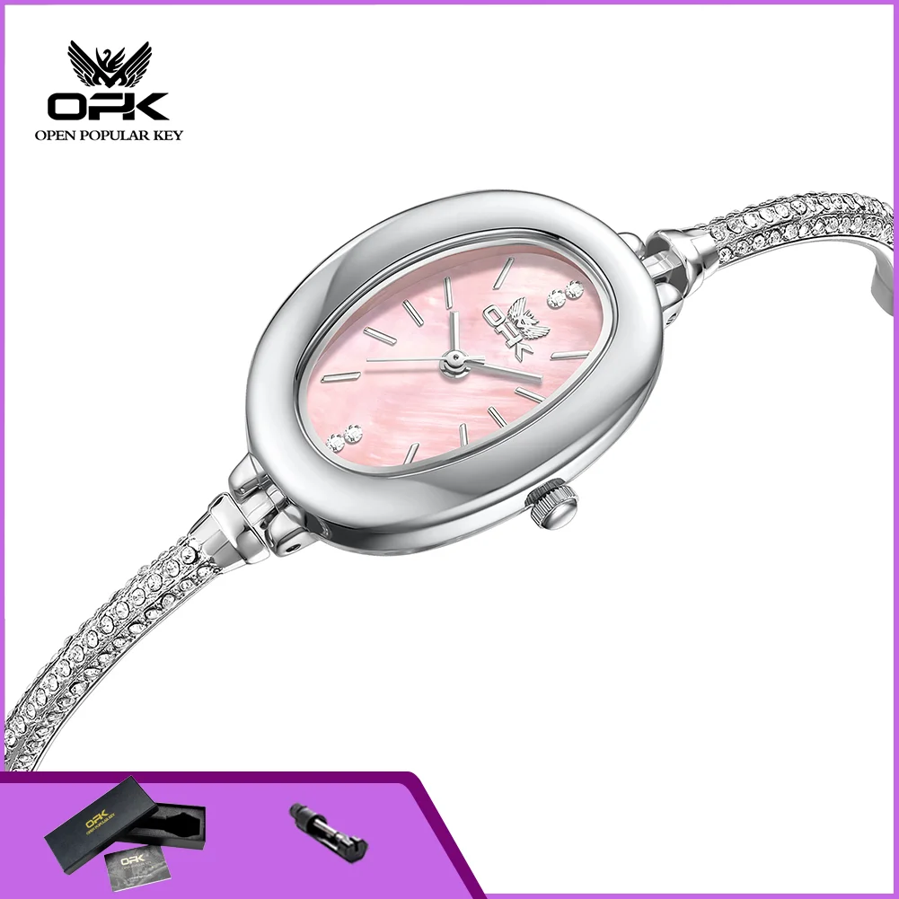 OPK 6097 Women's Luxury Watch Waterproof Female Clock Steel Strap Simple Fashion Ladies Bracelet Wristwatch