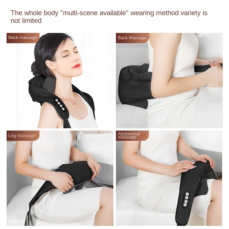 Chal de masaje Cervical Trapezius, modelo de carga de compresa caliente para cuello y hombros, amasamiento doméstico